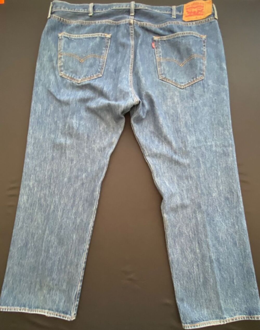Levis 501 Regular Fit Straight Leg Blue Jeans Mens 46X30 Red Tab 5 Pocket Denim - Picture 3 of 12